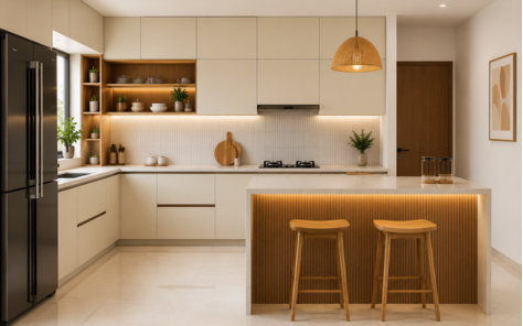Modern modular kitchen interior