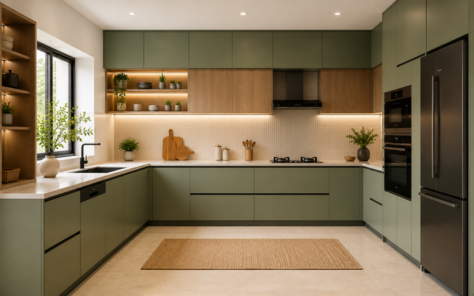 Modern modular kitchen interior