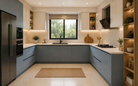 Modern modular kitchen interior