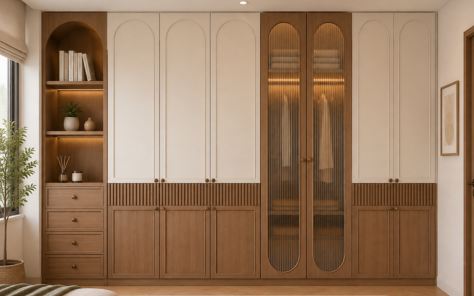 Modern wardrobe interior